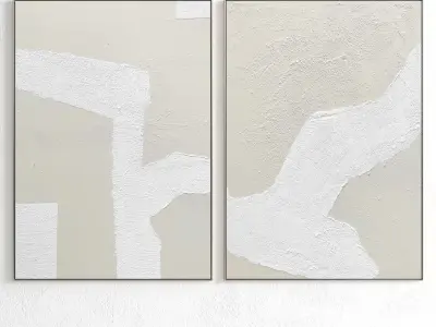 Plaster Two Photo Frame 347 Low-poly 3D model