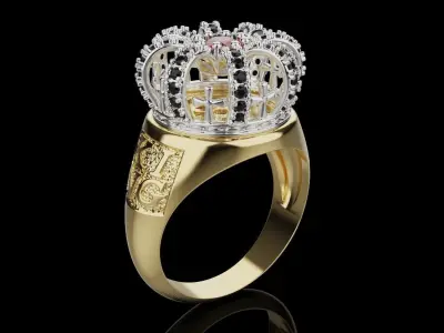 Crown Ring 005 3D print model