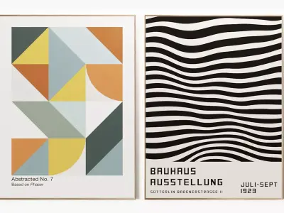 Bauhaus BlueYelloy posters 3D model