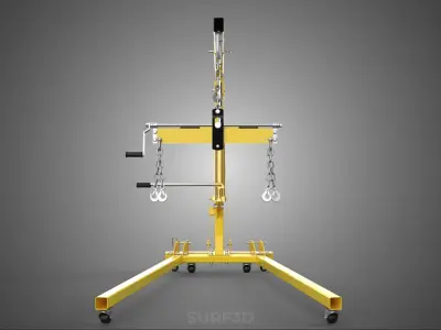 ENGINE CRANE HOIST LIFT FOLDING HYDRAULIC LEVELER BALANCER LOAD 3D model