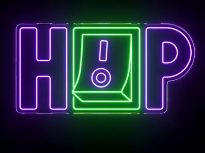 Hip Hop Neon Sign 3D model
