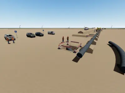 pipe construction simulator Low-poly 3D model