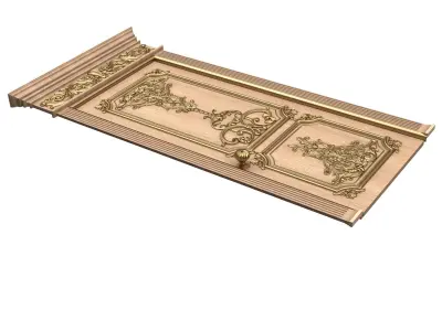 Carved Door Classic 0802 Wood Low-poly 3D model