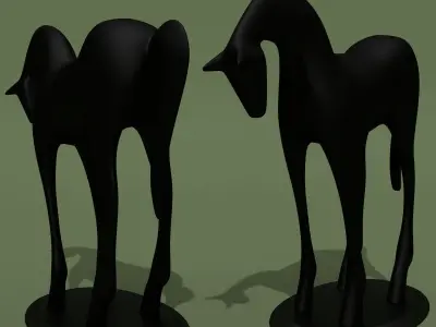 Horse Statuette Modern Minimalism 3D model