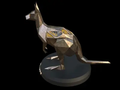Steampunk Kangaroo Low-poly 3D model