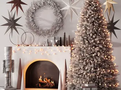 241 happy new year 04 christmas tree mono 01 light 3D model