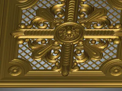 Frame ornate gold ceiling plate 3D print model