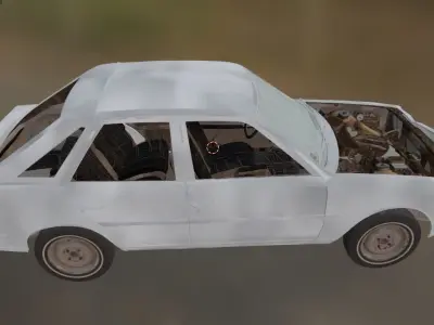 sedan car Low-poly 3D model