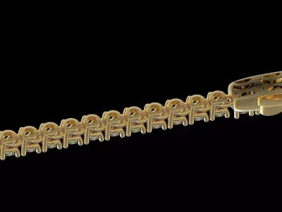 Tennis  Flexible  Bracelet 2 5mm Diamond 3D print model