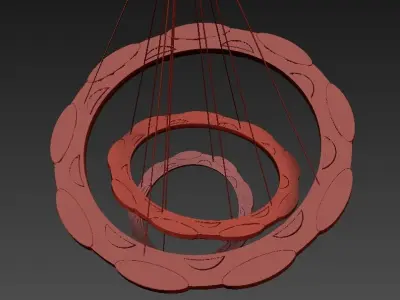 Luxury modern chandelier led circle ring 3D model