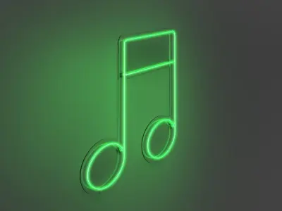 Music Note 3 - Neon Sign 3D model
