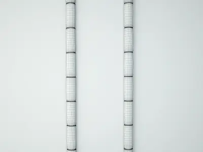 Wood Bamboo Floor Mirror 3D model