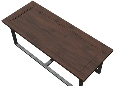 Wooden Table Low-poly 3D OBJ Model Low-poly 3D model
