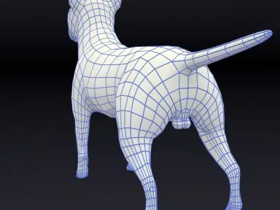 Bull Terrier Low-poly 3D model