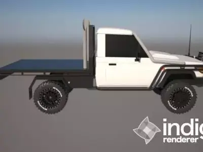 testing truck with flat bed 3D model