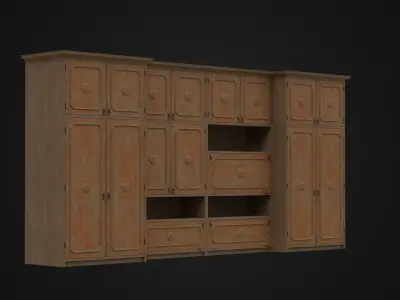 Old Soviet era Cabinet Low-poly 3D model