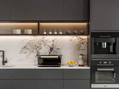 Kitchen Modern interior  0035 3D model