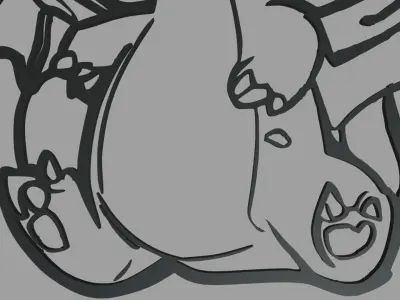 Charizard Wall Silhouette 01 3D print model