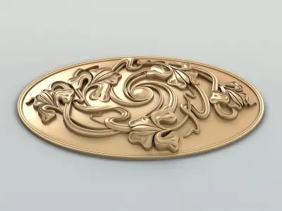 Round rosette 045 Art Nouveau 3D model