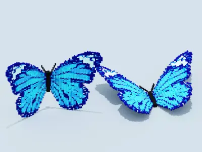 Blue Butterfly Low-poly 3D model