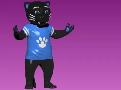 NFL - CAROLINA PANTHERS FOOTBALL MASCOT STATUE - 3D PRINT 3D print model