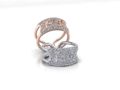 pave setting free jewelry ring Free 3D print model