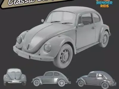  Classic Volkswagen Beetle 3D Printable Model 3D print model