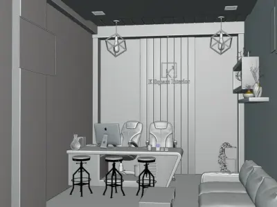 Office interior design 3D model purchase