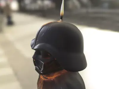 Dark Lord Candle Bust Statue Low-poly 3D model