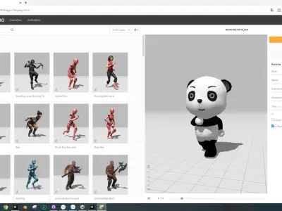 Character011 Animated Panda 3D Low-poly 3D model