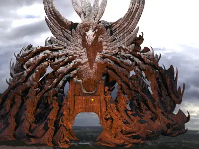 Dantes Inferno Ghost Archway Kitbash 3D model