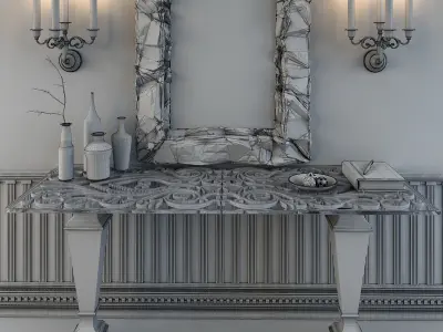 ROME IV Golden Decorative Interior Design Classic Set Pro 3D model