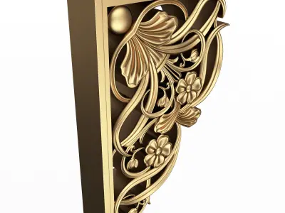 Bracket Carved Plaster Molding Decoration 04 Low-poly 3D model
