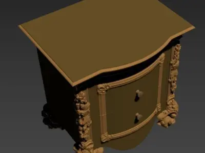 stool set 3D model 3D model