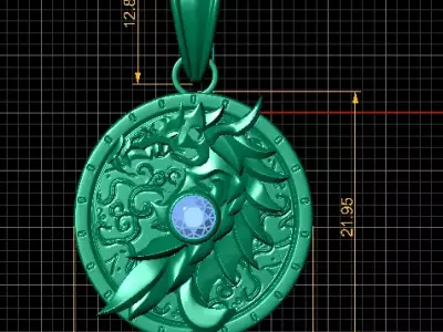 Ruby-Eyed Dragon Talisman 3D print model