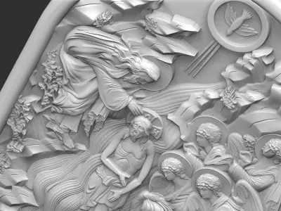 jesus baptism 3D print model