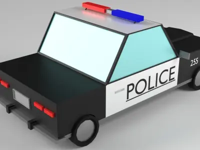 Low poly police car Low-poly 3D model