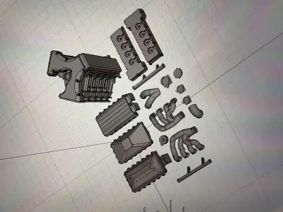 MMR Billet Coyote X Engine 5 Configs  3D print model