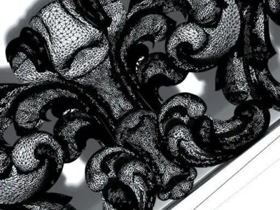 Frame-003 ornate wooden frame 3D model