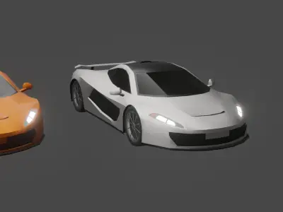 3 cars model Low-poly 3D model