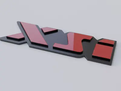 Peugeot 106 XSi Badge Low-poly 3D model