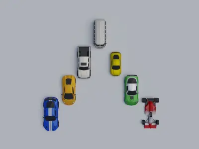 lowpoly carpack 2 toy cars Low-poly 3D model