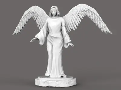 The Angel Statue Low-poly 3D model