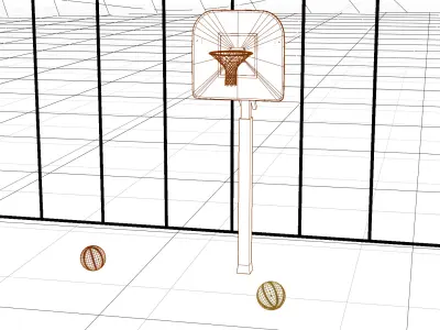 Basketball and Hoop Combo Low-poly 3D model