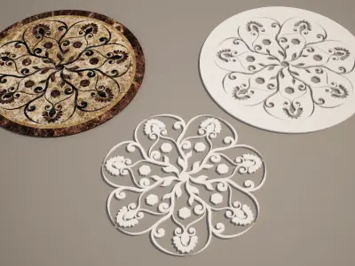 Flooring design Medallion 3d and vector file 3D model