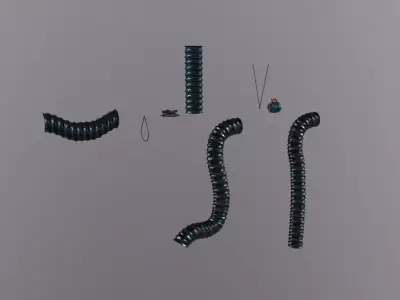 Sci-Fi FlexiPipe Low-poly 3D model