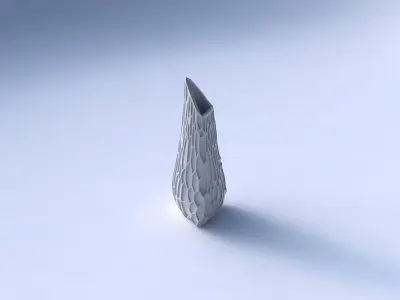 Vase puffy tipped triangle with organic dents 3D print model purchase