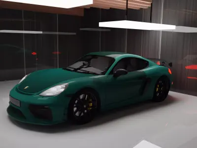 Porsche in a room 3D model