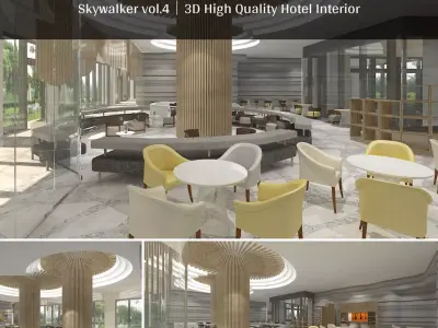 Luxury Hotel Interior Scenes-Dining 3D model 3D model