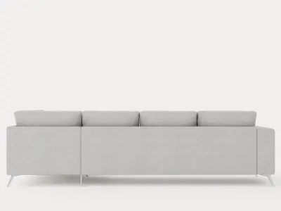 Ocean Luxury 4 Seater Sofa With Chaise Lounge Right Gray Low-poly 3D model